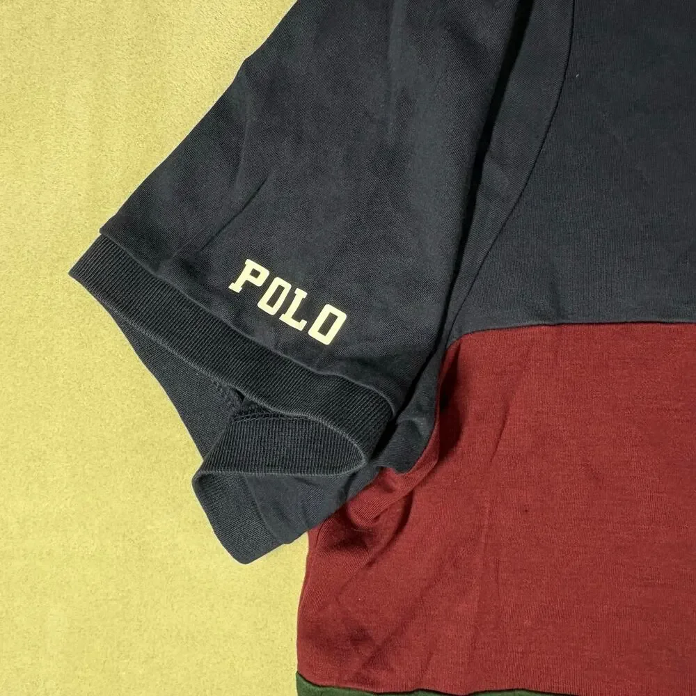 Polo Ralph Lauren XL Classic Fit Big Logo Spellout Polo Shirt Colorblock